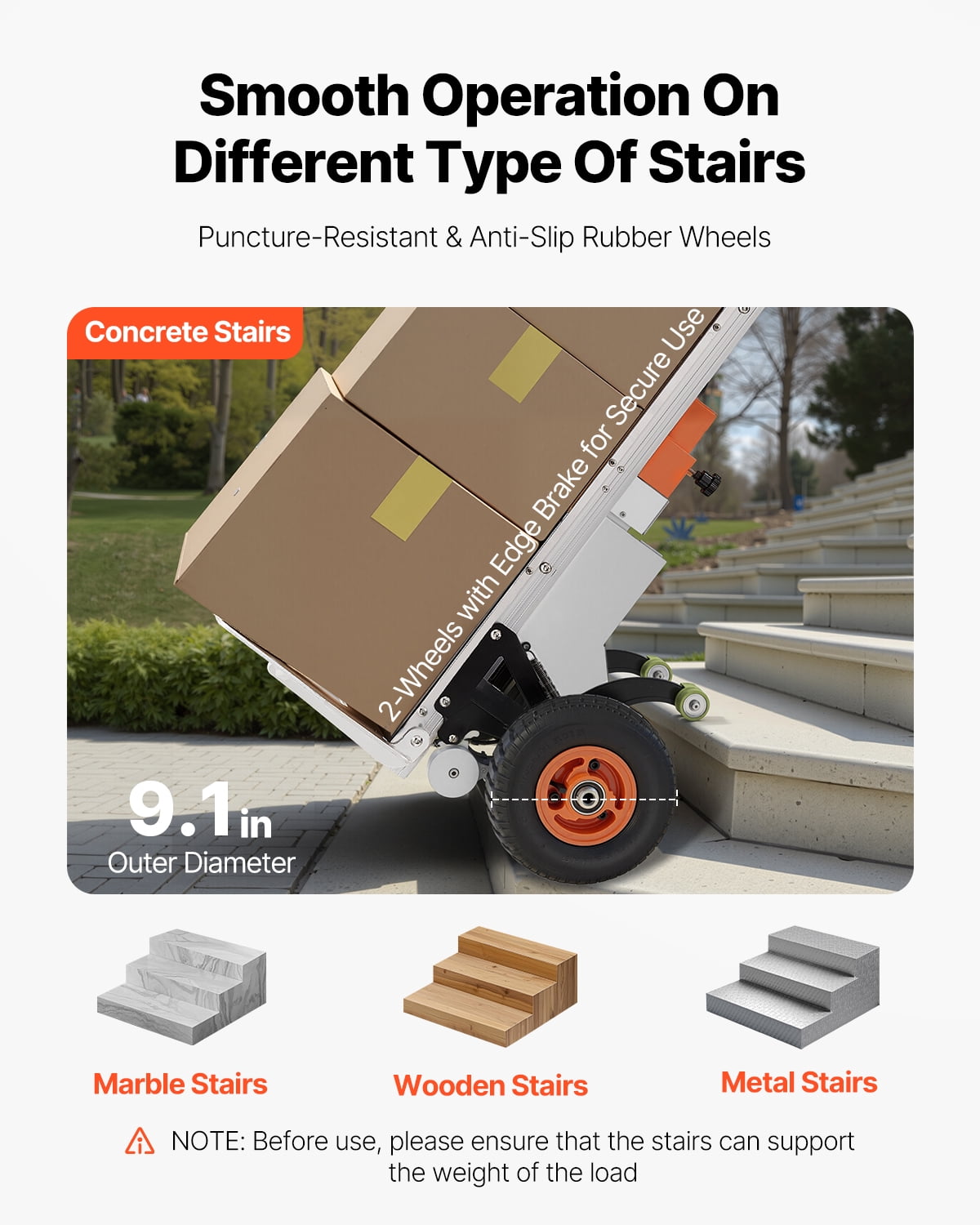 VEVOR Electric Stair Climbing Dolly, 440lbs Capacity Electric Stair Climbing Hand Trucks with 157.5in Rope & Folding Handle, Heavy Duty Stair Climber for Warehouse Logistics,Moving Furniture(Silver)