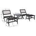 thumbnail image 5 of SAFAVIEH Casella Outdoor Patio 5 Piece Conversation Set, Black, 5 of 11