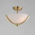 thumbnail image 2 of Deven 3 - Light Satin Brass Brass Modern / Transitional Incandescent Glass And Steel Flush Mount Light, 2 of 5