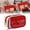Red, variant on 1pc Large Capacity Pencil Case, 2 Compartment Pencil Pouch w/Flip Pocket & Front Clear Pocket, Snap Closure, Sturdy Zipper Pencil Bag with Mesh Pockets, Multi-Purpose Stationery Organizer, Retro red