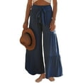 thumbnail image 1 of Liacowi Women Linen Palazzo Lounge Pants High Waist Wide Leg Pants Summer Boho Beach Hippie Pants, 1 of 5