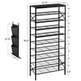 thumbnail image 6 of BGTREND 10-Tier Metal Shoe Rack Organizer with Wooden Top, 30-40 Pairs Shoe Storage Shelf for Entryway Hallway (65.67” Tall, Black), 6 of 8