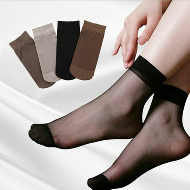 XZNGL Socks for Womens Socks Ankle Socks Women 10 Pairs Women Ultra Thin  Elastic Silk Girl Short Stockings Ankle Low Cut Socks 