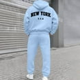 thumbnail image 2 of PMVFHDE Men's Letter Printed Long Sleeve Hoodie Set Mens Sweat Suits Tracksuit Men Autumn Winter Sportswear Solid Color Loose Fit Soft Warm Breathable Daily Leisure Outfit, 2 of 7