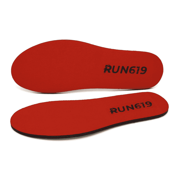 Run 619 Zero Drop Shoe Insoles, Traditional Shape, Foot Forming, Regular Width - Thick, Firm, Flat Shoe Inserts - Men's 10-11.5