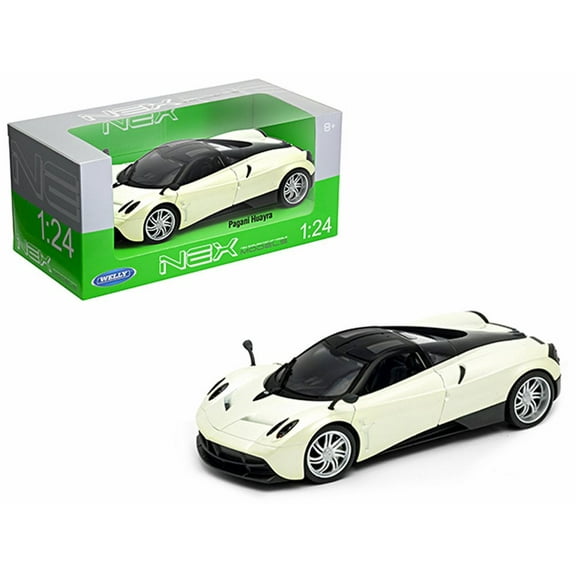 2017 Pagani Huayra, Pearl White with Black - Welly 24088W-PW - 1/24 Scale Diecast Model Toy Car