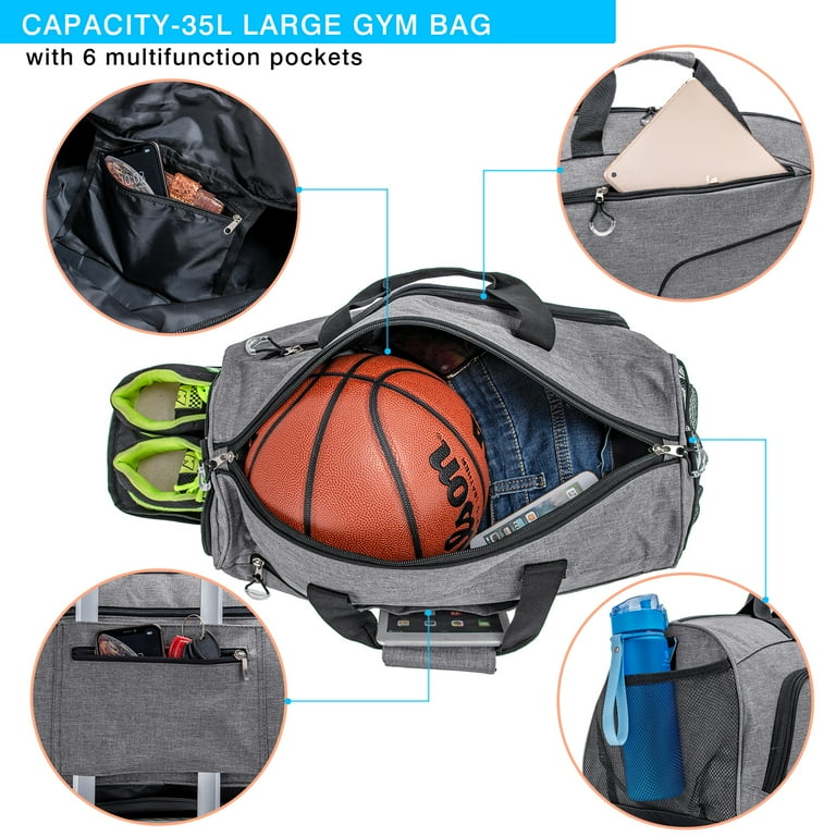 Kuston Sports Gym Bag with Shoes Compartment and Wet Pocket for Men Women Walmart