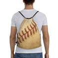 thumbnail image 2 of Kdxio Vintage Baseball Print Drawstring Backpack Bag,Waterproof Draw String Back Sack, Gym Drawstring Bags Swim Bag For Unisex, 2 of 9