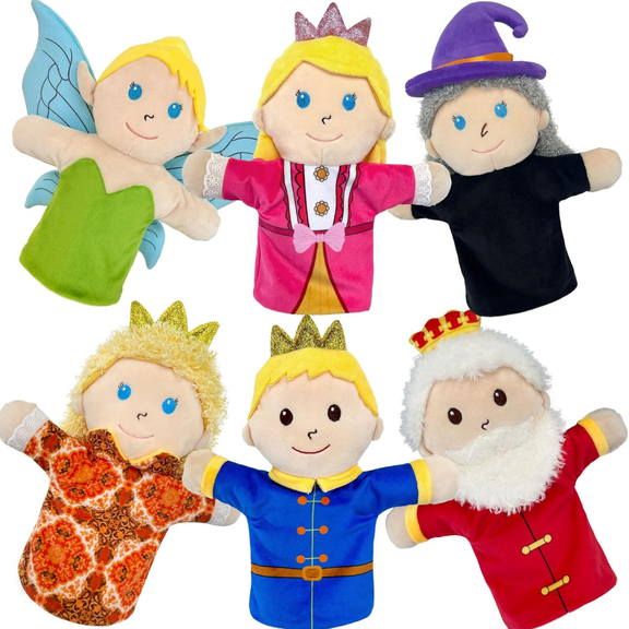 Just qunseen 6 pack Fairy Tale Hand Puppets Kids Storytelling Toys Interactive Play Set