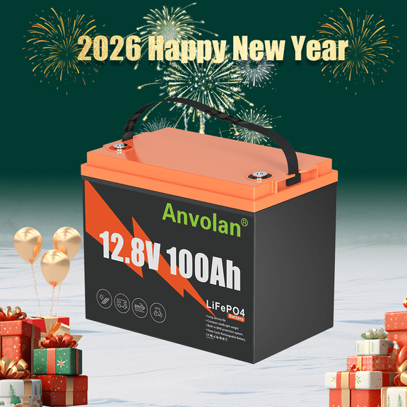 12V 100AH LiFePO4 Deep Cycle Battery for RV Solar System & Marine Trolling Motor | 1280Wh | Built-in BMS