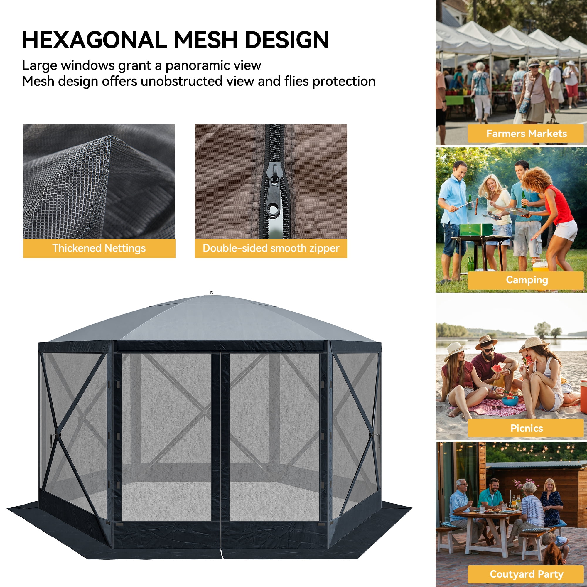 Free Shipping! DEXTRUS 12x12ft Camping Gazebo Pop Up Canopy