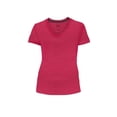 thumbnail image 1 of Playera Fruit Of The Loom para Mujer, Manga Corta Cuello V Rosa Jaspe Talla  2EG, 1 of 4