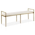 thumbnail image 4 of Furniture of America Zayen Modern Stainless Steel Upholstered Bench, Gold, 4 of 9