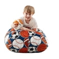 thumbnail image 4 of Loungie Sport Black Bean Bag Covers - Microfiber | Storage | Stuffed Animal 32"x32", 4 of 8