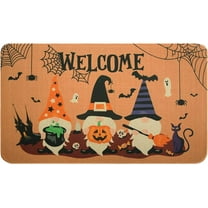 Happy Halloween Door Mat Fall Pumpkin Doormat for Front Door Indoor Outdoor Non-Slip Home Entryway Front Porch Halloween Decor Rubber Welcome Doormat 30"x17"