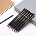 thumbnail image 4 of Uxcell 24Pcs Graphite Pencils, Round 4H Refill Wood-case Sketching Pencils Pre-sharpened Sketch Art Supplies for Home Office Classroom Artist Painting Sketching Study, Black, 4 of 7