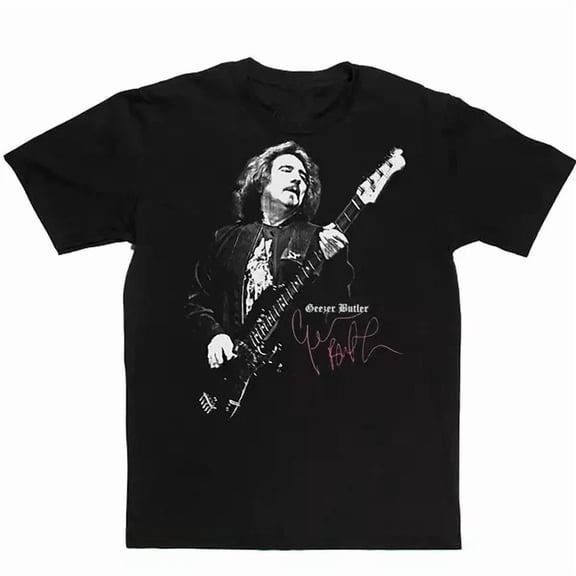 CLASSIC Vtg Geezer Butler Live In Tour Heavy Cotton Black All Size Shirt Full Size PP201
