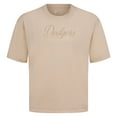thumbnail image 2 of Men's Levelwear Khaki Los Angeles Dodgers Ethereal Oversized Luxe Signature Knit T-Shirt, 2 of 3