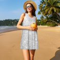 thumbnail image 3 of Balery Silver Glitter Vestidos de verano para mujer con estampado: vestido holgado sin mangas, vestido playero informal y cómodo para días calurosos., 3 of 7