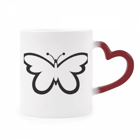

Simple Black Flying Black Heat Sensitive Mug Red Color Changing Stoneware Cup