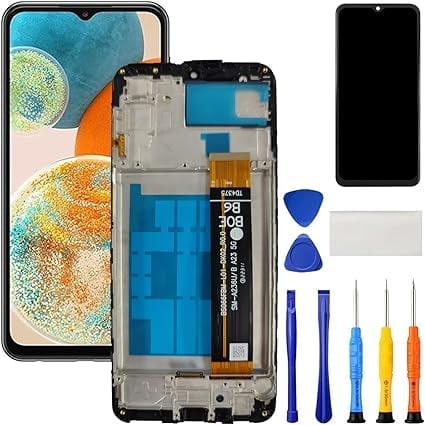 Screen Replacement for Samsung A23 5G Screen Replacement with Frame for Samsung Galaxy A23 5G A236U A236B LCD Display Digitizer Touch Screen Assembly with Repair Tools 6.6 Inch（Not for A23 4G）