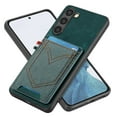thumbnail image 4 of Back Case Compatible with Samsung Galaxy A25 5G, Classic Card Slot Back Anti-Scratch Support Magnetic Car Mount PU Leather + Denim + TPU Phone Case Cover for Samsung Galaxy A25 5G, Green, 4 of 10