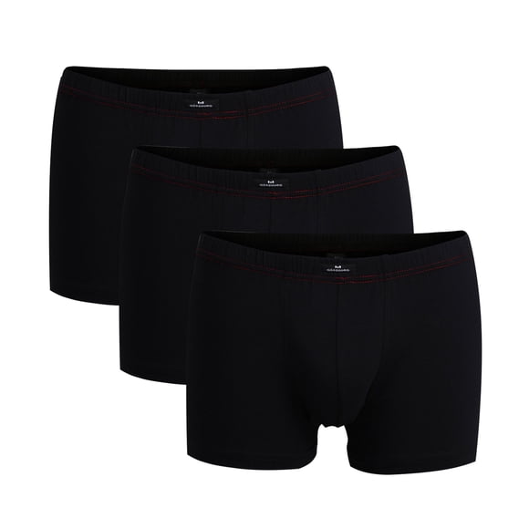 Götzburg Pantalones de Hombre, Paquete de 3, Jersey Sencillo, Juego de ropa interior, Algodón Elástico Negro M (Medium)