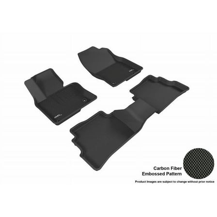 3D MAXpider 2017-2024 Fits Mazda Cx-5 Kagu 1st Row 2nd Row Black Carbon Fiber Embossed Pattern Floor Mat L1MZ05801509