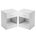 thumbnail image 5 of Hassch Set of 2 Nightstands with Drawer and Open Shelf, 2-Tier Bedside Table, Modern Minimalist Design for Modern Bedrooms (White), 5 of 8