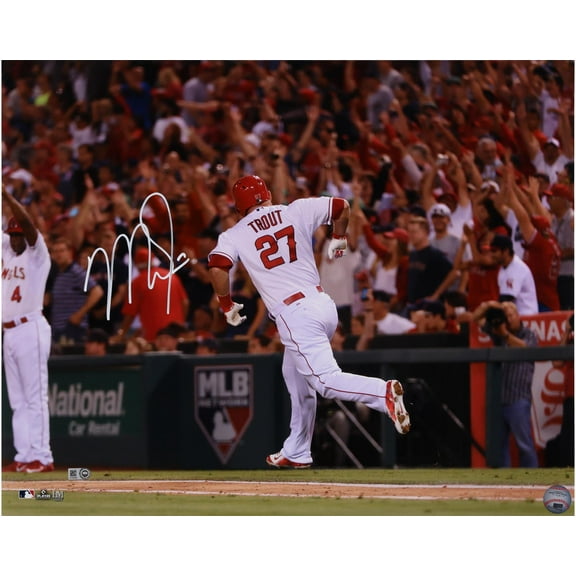 Mike Trout Los Angeles Angels Autographed 16" x 20" Rounding Bases Photograph - Fanatics Authentic Certified