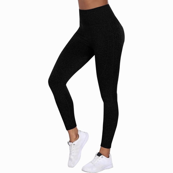 HLKJKLS Yoga Pants Women Thick High Waist Yoga Pants Workout Running Leggings Comfortable Nylon Athletic Bottoms Black Xxl