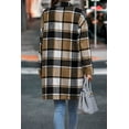 thumbnail image 5 of Plus Size Plaid Shacket Oversized Long Sleeve Button Down Boyfriend Shirts Casual Plaid Shacket Jacket Coats 3X Black, 5 of 17
