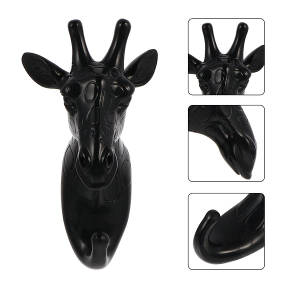 OFFIGAM Black Resin Giraffe Wall Sculpture Hanging Decor for Kitchen Living Room Home Decoration