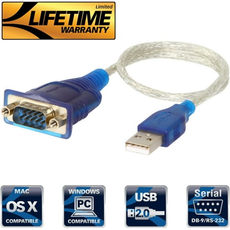 - Sabrent USB 2.0 to Serial (9-Pin) DB-9 RS-232 Converter Cable (CB-DB9P)