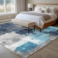 thumbnail image 5 of Blue Grey Washable Living Room Rugs 5'x7', Modern Graffiti Low Pile Throw Large Area Rugs Non-Slip Sturdy Edge Binding Carpet for Dining Room Bedside Kitchen, 5 of 9