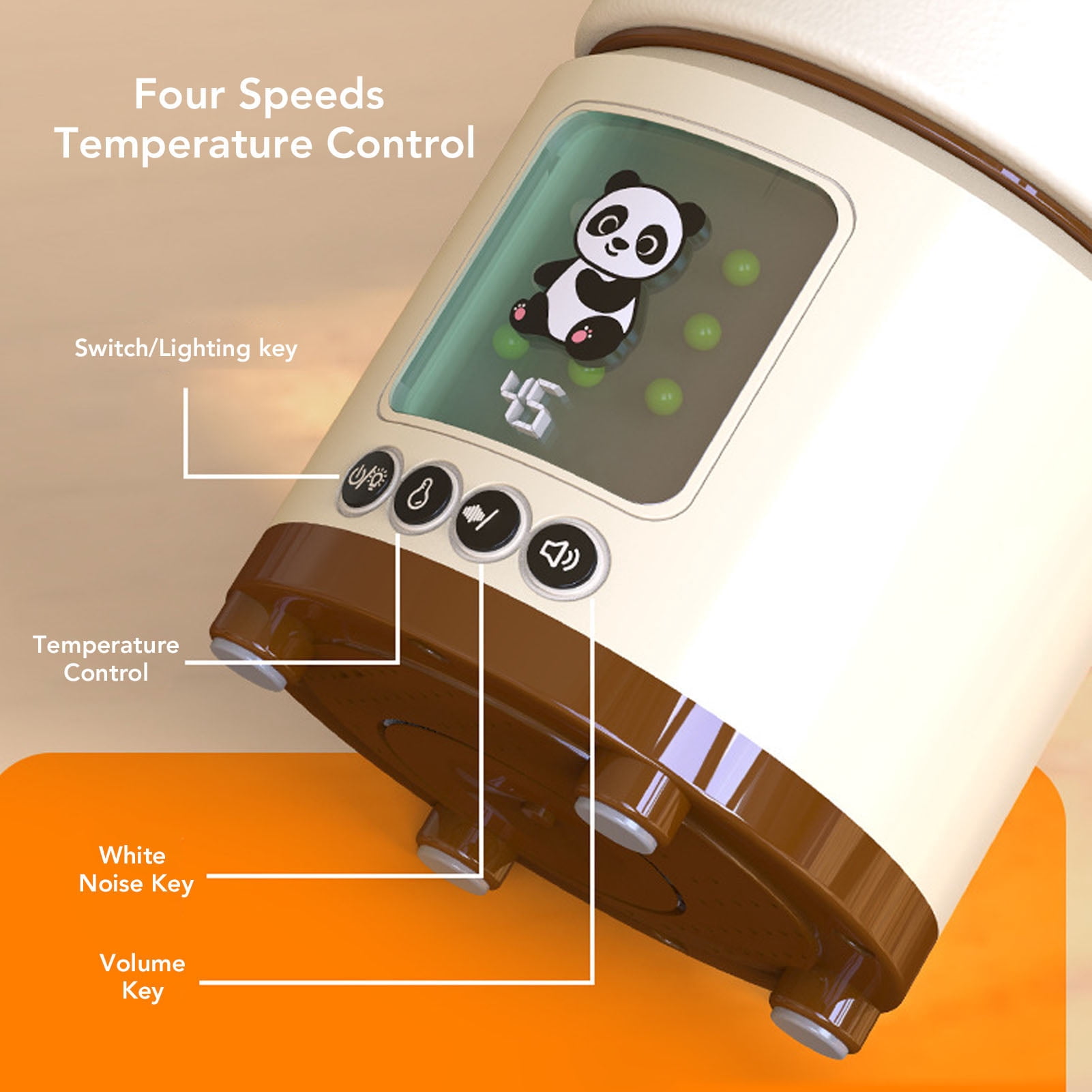 Nieyigj 2 in 1 White Noise Milk Warmer Portable Sleeping Device Wireless Baby Bottle Warmer with 5800mAh Built-in Battery Digital Display and 4 Temperature Levels for Home Office Travel Use White