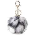 thumbnail image 1 of Pom Pom Keyring Faux Fur Decorative Fuzzy Ball Keychain Bag Charm for Women, 1 of 10