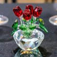 thumbnail image 4 of Bewildely Flor de cristal de estilo romántico de para el hogar con hojas para sala de estar, dormitorio, decoración de rosas artificiales, Decoración del hogar Púrpura, 4 of 6