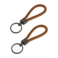 thumbnail image 1 of Llavero para Automóvil Unique Bargains Llavero Universal con Anillo para Llaves de Control Remoto para el Hogar de Cuero Aleación de Zinc Marrón 2 Pcs, 1 of 6