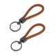 thumbnail image 1 of Llavero para Automóvil Unique Bargains Llavero Universal con Anillo para Llaves de Control Remoto para el Hogar de Cuero Aleación de Zinc Marrón 2 Pcs, 1 of 6