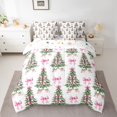 thumbnail image 2 of Manfei Xmas Tree Twin Bedding Sets 7-Piece for Kids Teens Girls,Pink Ribbon Bow Bedding Comforter Set Microfiber,Merry Christmas Breathable Sheet Sets,Microfiber Bedroom Decor,Reversible, 2 of 8