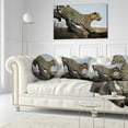 thumbnail image 3 of Designart Leopard Walking on Tree - African Throw Pillow - 12x20, 3 of 5