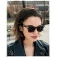 thumbnail image 2 of Womens Bold Thick Chain Jewel Arm Oversize Cat Eye Plastic Sunglasses Slate - Black, 2 of 6