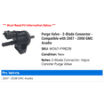 thumbnail image 2 of Purge Valve - 2-Blade Connector - Compatible with 2007 - 2008 GMC Acadia, 2 of 2