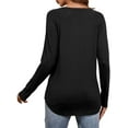 thumbnail image 4 of JYLFC Long Sleeve Tops for Women Raglan Round Neck Tunic T-shirts, Black XL, 4 of 7