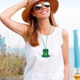 thumbnail image 4 of 12 cuentas de San Patricio, cuentas verdes de trébol, collar con colgante de trébol, 4 of 6