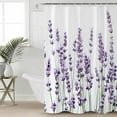 thumbnail image 2 of 72x78 Inch Shower Curtain Purple Lavender Bathroom Decor Waterproof Fabric Bathtub Bath Curtains Decorative Spring Botanical Garden Florals Motifs Extra Long Shower Curtain Set with Hooks, 2 of 6