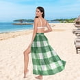 thumbnail image 5 of Women Sarong Wraps Checkered Pattern-e2 Swimsuit Beach Pareo Bikini Coverups Skirt M, 5 of 7