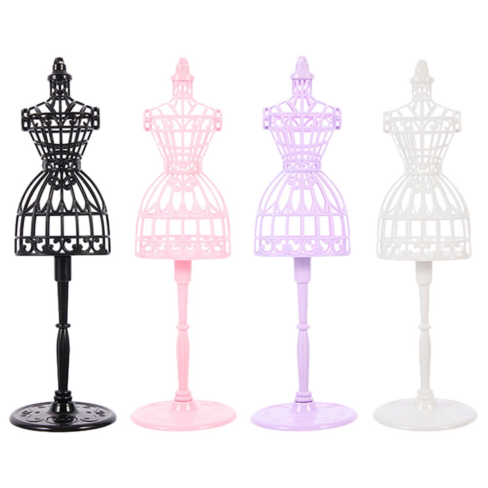 4pcs Doll Clothes Display Rack Miniature Mannequin Model Doll House