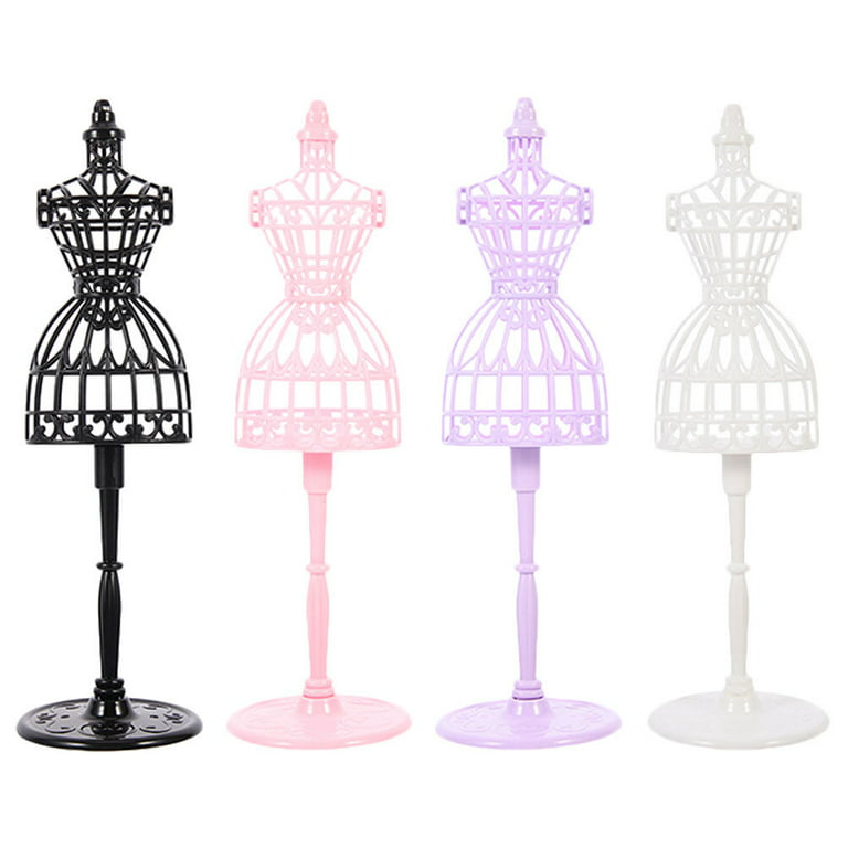 4pcs Doll Clothes Display Rack Miniature Mannequin Model Doll House Accessory Mini Doll Costume Holder, Other